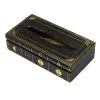 Scully & Scully Black Leather Books Rectangular Tissue Box Cover