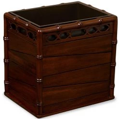 Scully & Scully Mahogany Puzzle Wastebasket