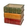 Scully & Scully Leather Books Spines Wastebasket, Three Books