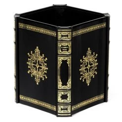 Scully & Scully Handtooled Square Leather Wastebaskets