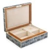 Scully & Scully Shagreen & Agate Quilt Jewelry Box