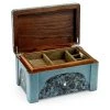 Scully & Scully Arabian Jewelry Box, Moon Blue Shagreen With Agate