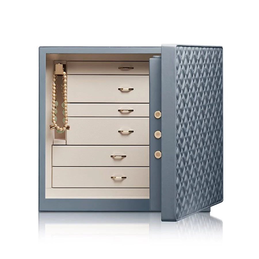 Scully & Scully Light Blue Armored Jewelry Chest 1 Scully & Scully Light Blue Armored Jewelry Chest