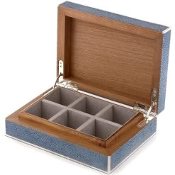 Scully & Scully Moon Blue Shagreen Cufflink Box