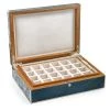 Scully & Scully Black Shagreen Cufflink Box, With Black Agate