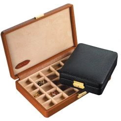Scully & Scully Leather Cufflink Boxes, Large