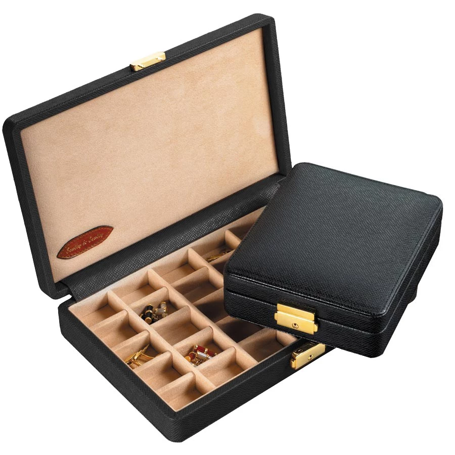Scully & Scully Leather Cufflink Boxes, Large 2 Scully & Scully Leather Cufflink Boxes, Large - Image 2