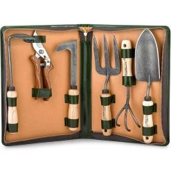 Scully & Scully Calf Leather Gardening Kit With Pruning Shears
