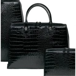 Scully & Scully Crocodile Embossed Leather Bags Black -Home Decor Shop unnamed file 2353
