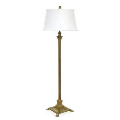 Scully & Scully Antique Brass Column Floor Lamp