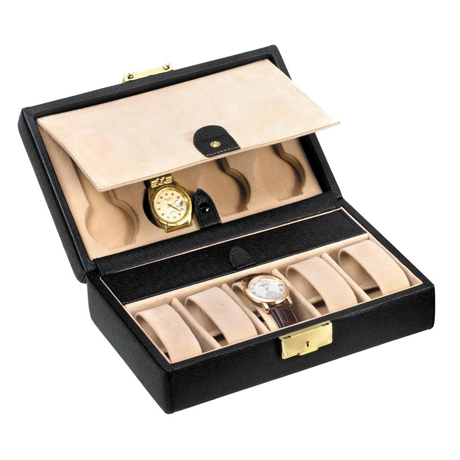 Scully & Scully Watch Case 10 Compartments 1 Scully & Scully Watch Case 10 Compartments