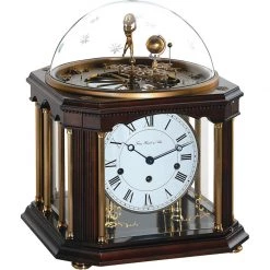 Scully & Scully Tellurium III Brass Clock, Walnut Finish