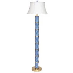 Scully & Scully Blue And White Fishnet Floor Lamp