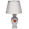Herend Chinese Bouquet Rust Lamp With Basketweave Shade