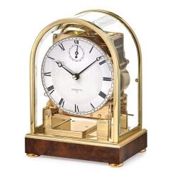 Scully & Scully Burr Walnut Brass Clock