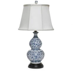 Scully & Scully Blue & White Gourd Lamp