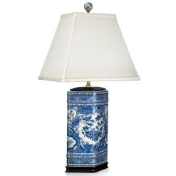 Scully & Scully Blue And White Rose Canton Lamp