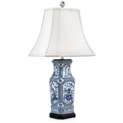 Scully & Scully Blue And White Floral Porcelain Table Lamp