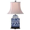 Scully & Scully Blue & White Chrysanthemum Small Porcelain Table Lamp