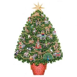 Scully & Scully Trompe L'Oeil Animal Kingdom Christmas Tree Firescreen