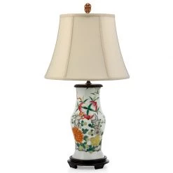 Scully & Scully Rose Famille Lamp With Carnelain Finial