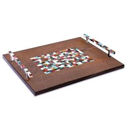 Scully & Scully Mosaic Mahogany Tray And Coaster Set