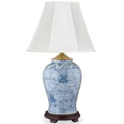 Scully & Scully Blue & White Chain Temple Jar Lamp