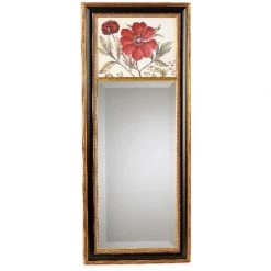 Scully & Scully Red Flower Mirror With Black Background