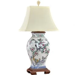 Scully & Scully Pomegranate & Bird Porcelain Lamp