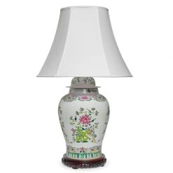 Scully & Scully Chinoiserie Floral Multicolored Temple Jar Lamp