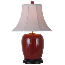 Scully & Scully Oxblood Round Jar Lamp