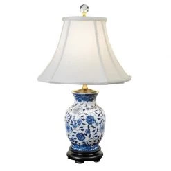 Scully & Scully English Vase Lamp Blue & White