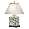 Scully & Scully Blue Flowers & Green Vine Rectangular Jar Lamp