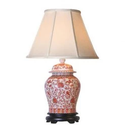 Scully & Scully Orange Floral Melon Lamp