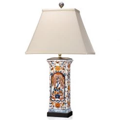 Scully & Scully Imari Porcelain Rectangular Vase Lamp