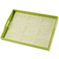 Scully & Scully Green Trellis Lacquered Tray