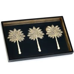 Scully & Scully Gold Palm Trees Vanity Lacquered Tray