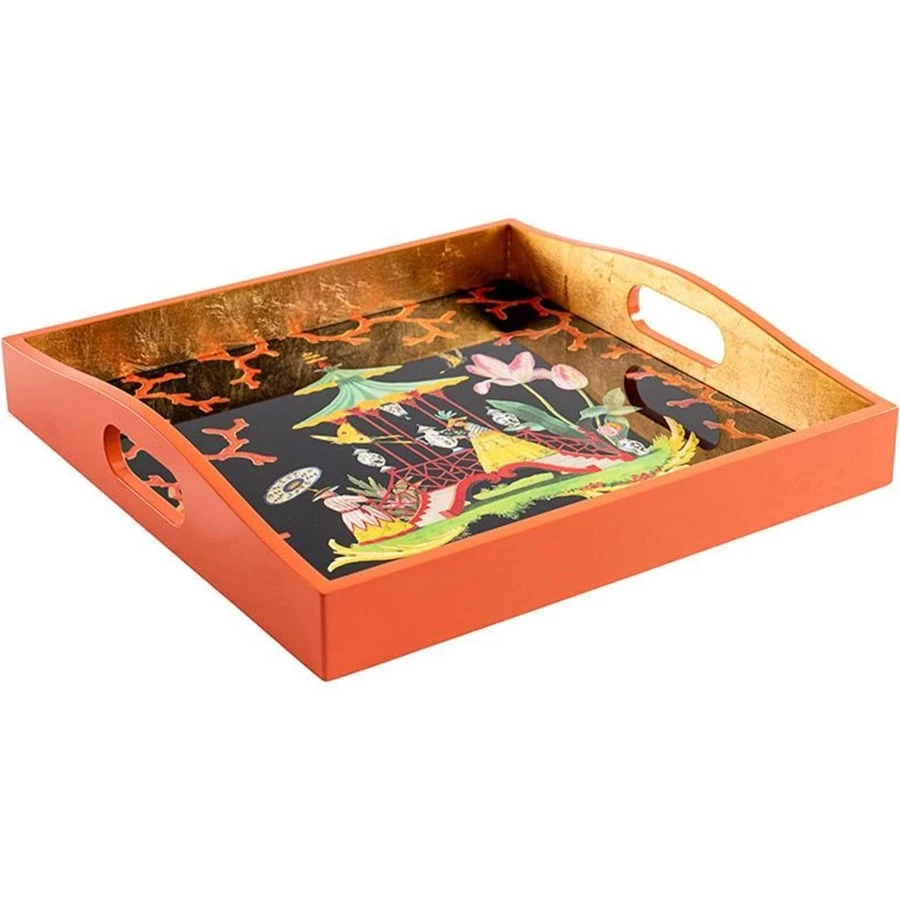 Scully & Scully The Courtship Square Lacquered Tray 1 Scully & Scully The Courtship Square Lacquered Tray
