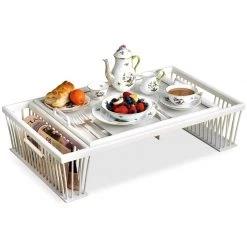 Scully & Scully Breakfast Bed Tray With Reading Rack, White