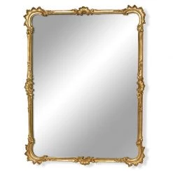 Scully & Scully C-Scroll Antique Gold Beveled Mirror, Large