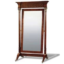 Scully & Scully Free Standing Mirror With Brass Accents