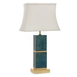 Scully & Scully Rectangular Jade & Brass Lamp