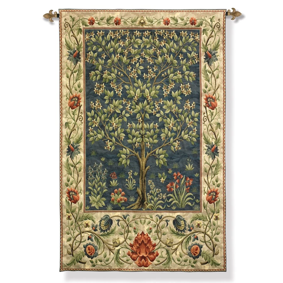 Scully & Scully Tree Of Life Blue Tapestry Wall Hanging 3 Scully & Scully Tree Of Life Blue Tapestry Wall Hanging - Image 3