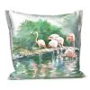 Scully & Scully Handpainted Flamingo Silk Pillows
