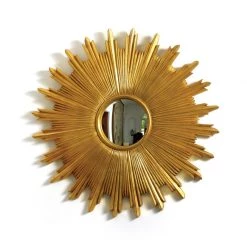 Scully & Scully Sunburst Antique Gold Convex Mirror