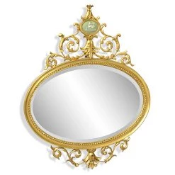 Scully & Scully Adam Wedgwood Antiqued Gold Oval Mirror