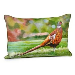 Scully & Scully Handpainted Wild Pheasant Silk Pillows