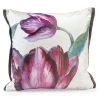 Scully & Scully Handpainted Purple Flowers Silk Pillows