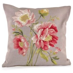 Scully & Scully Peony On Grey Tapestry Pillows