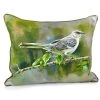 Scully & Scully Handpainted Northern Mocking Bird Silk Pillows